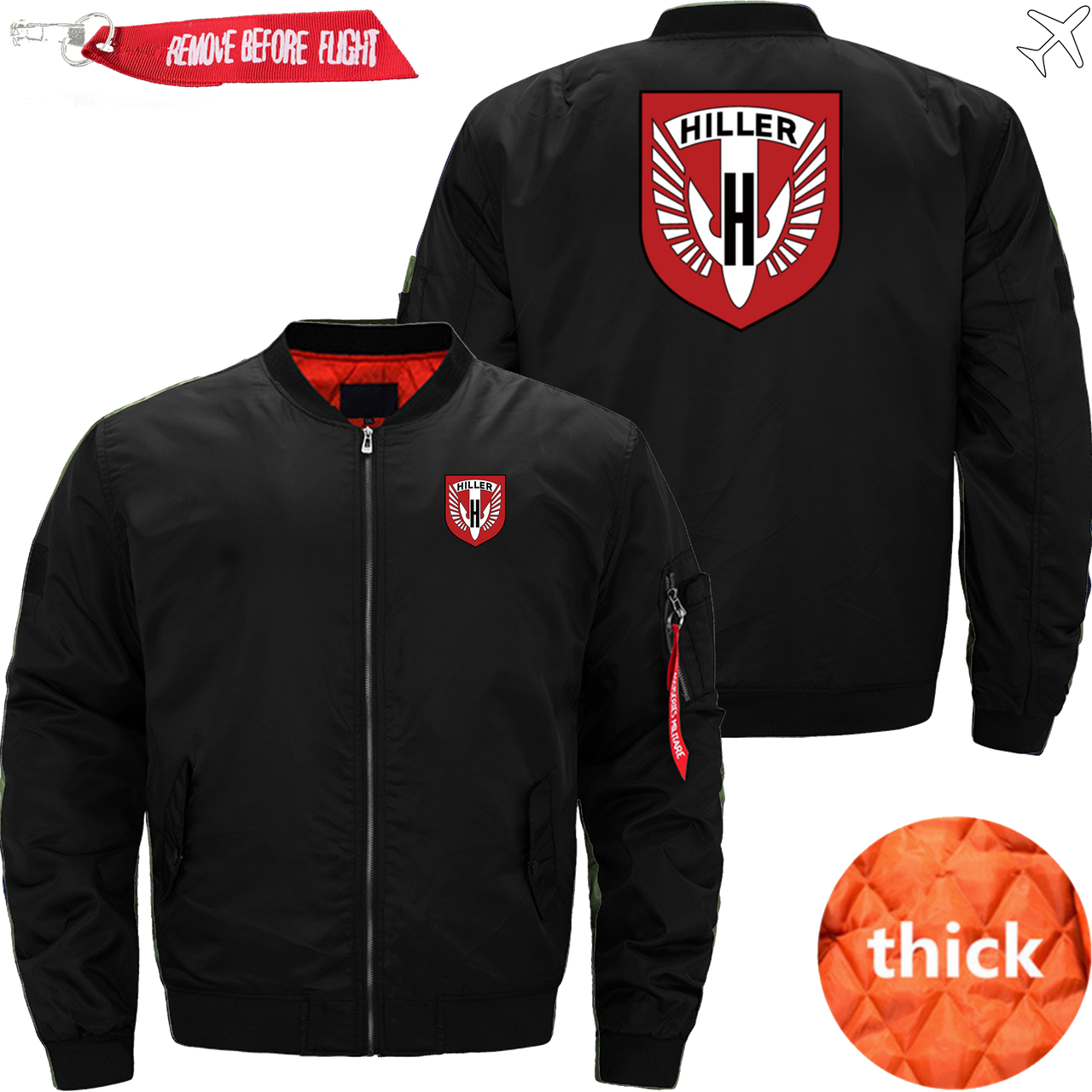 HILLER HELICOPTER LOGO AVIATOR JACKET