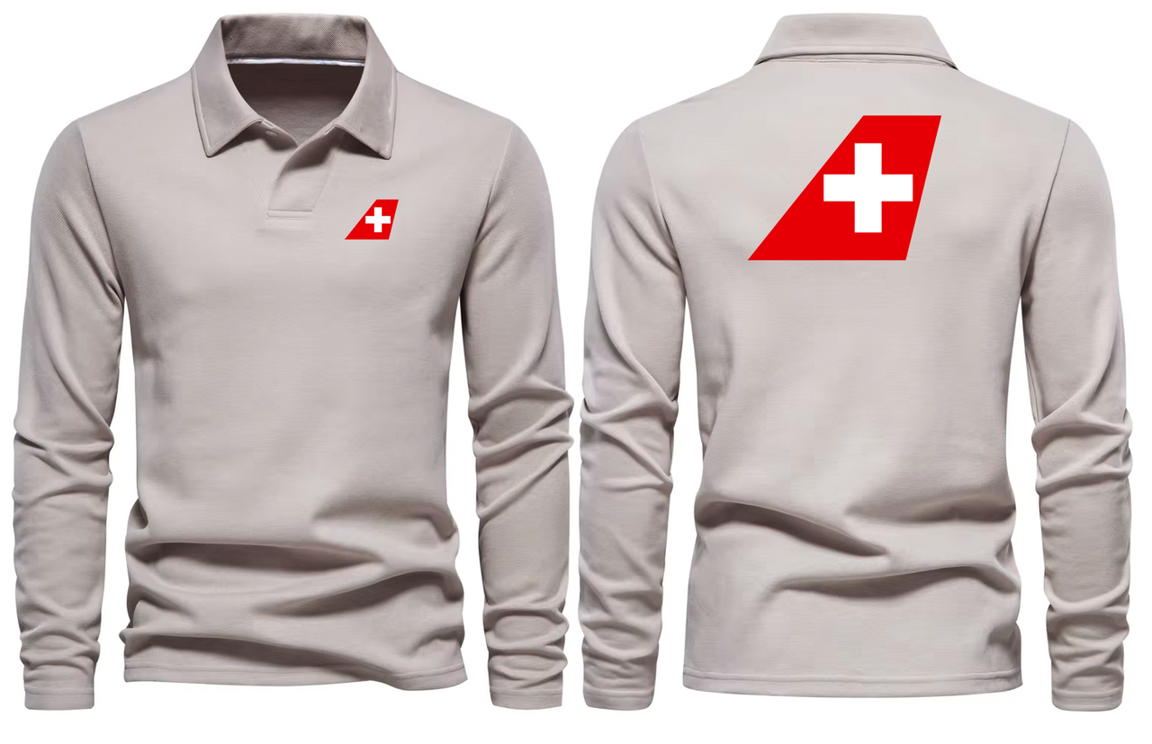 AIR SWISS AIRLINES LONG SLEEVE  POLO