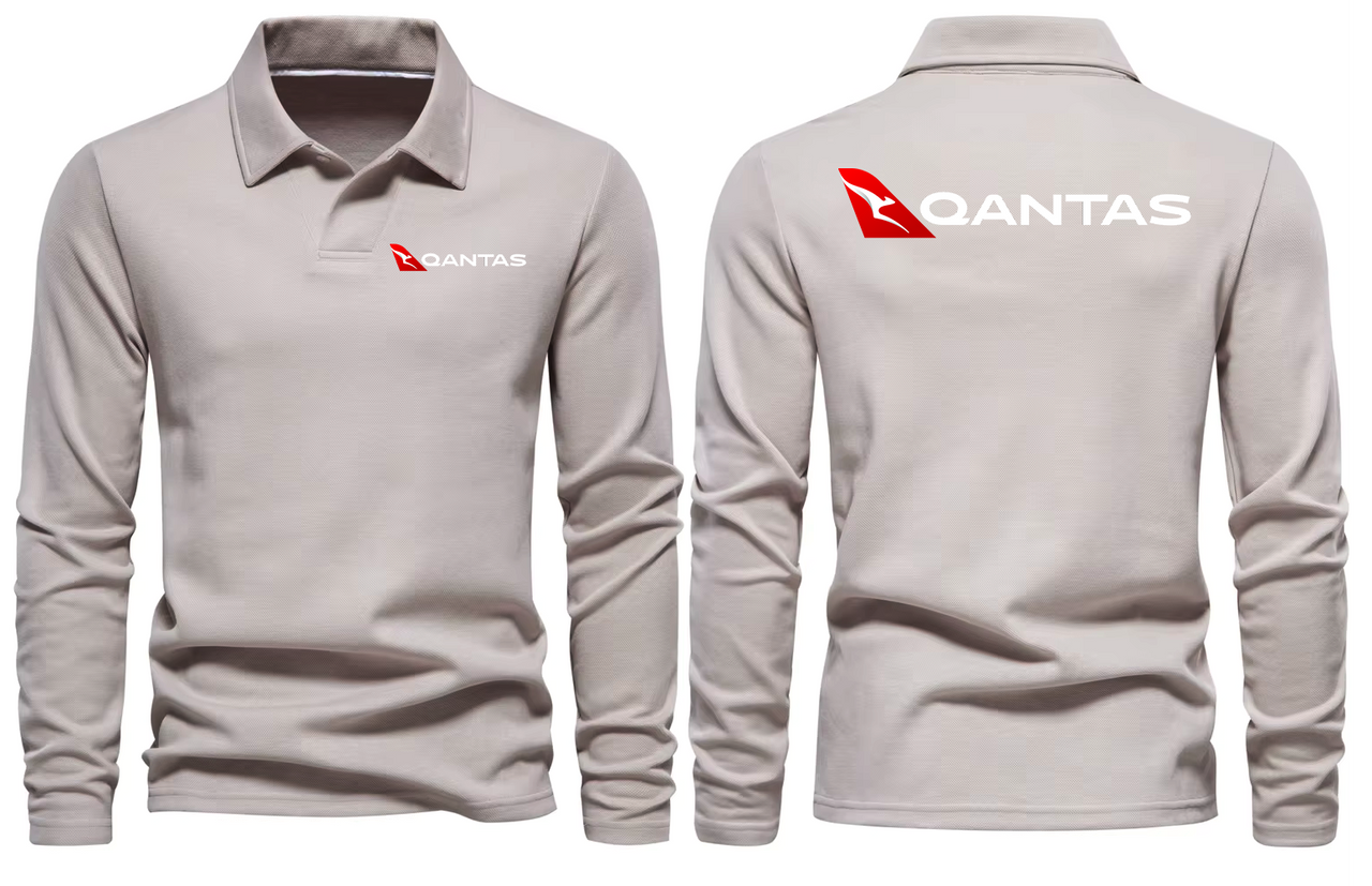 QANTAS AIRLINES LONG SLEEVE  POLO