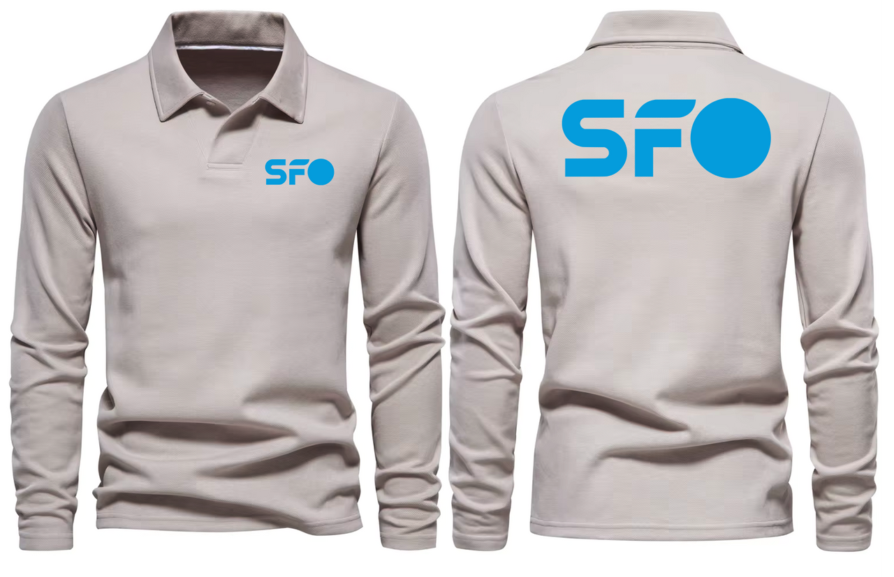 SFO AIRPORT LONG SLEEVE  POLO