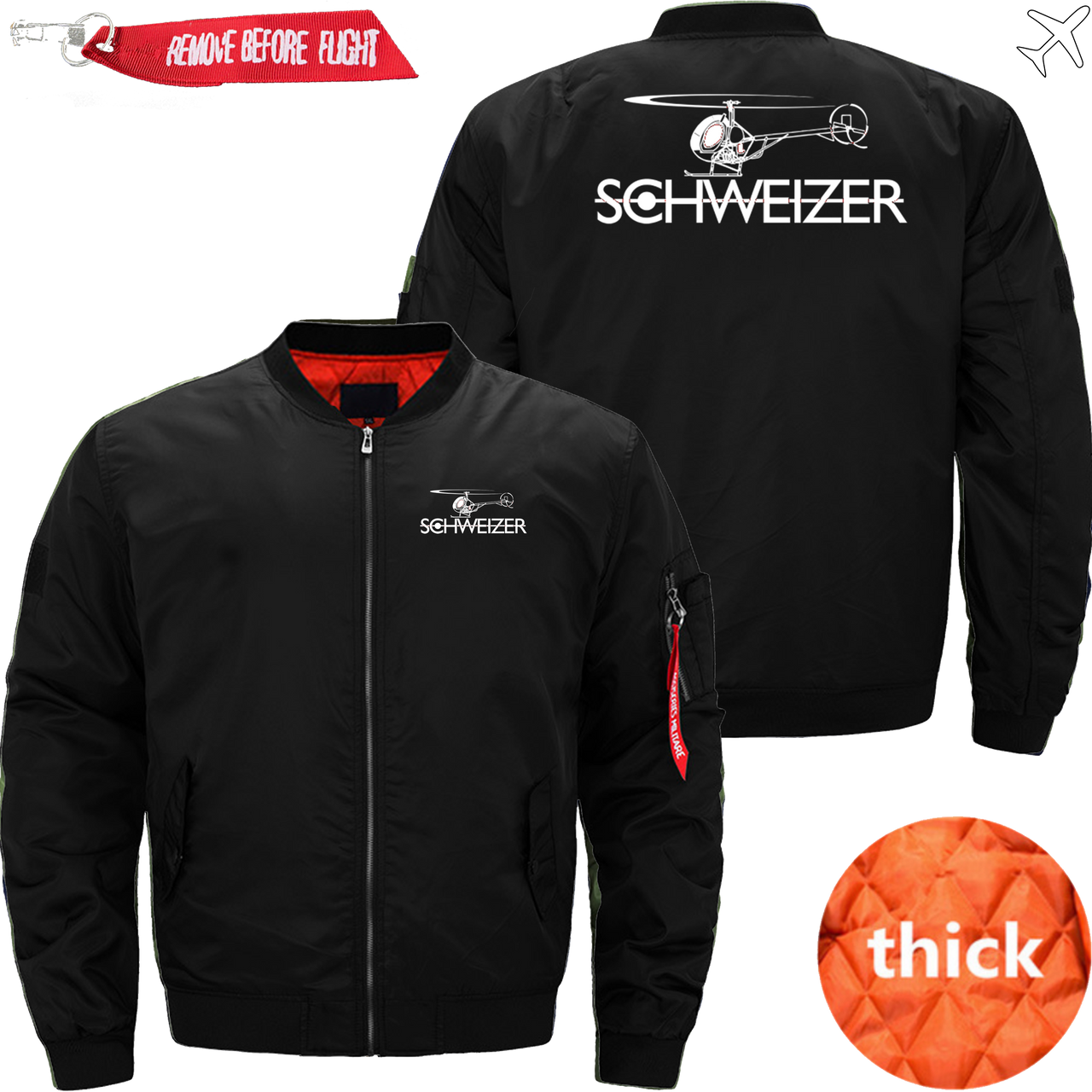SCHWEIZER HELICOPTER LOGO AVIATOR JACKET