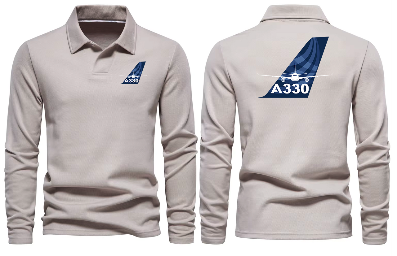 AIRBUS 330 LONG SLEEVE  POLO
