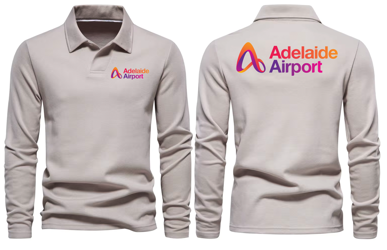 ADELAIDE AIRPORT LONG SLEEVE  POLO