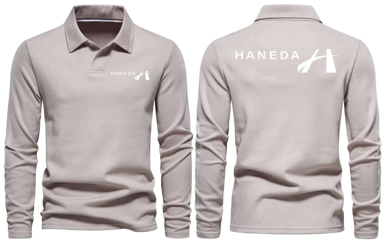 HANEDA AIRPORT LONG SLEEVE  POLO