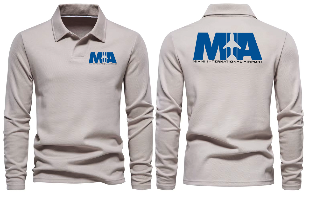 MIA AIRPORT LONG SLEEVE  POLO