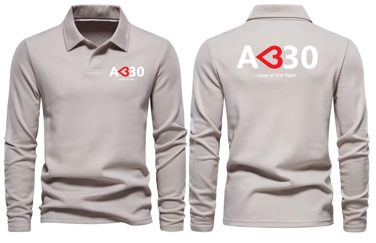 AIRBUS 330 LOVE LONG SLEEVE  POLO