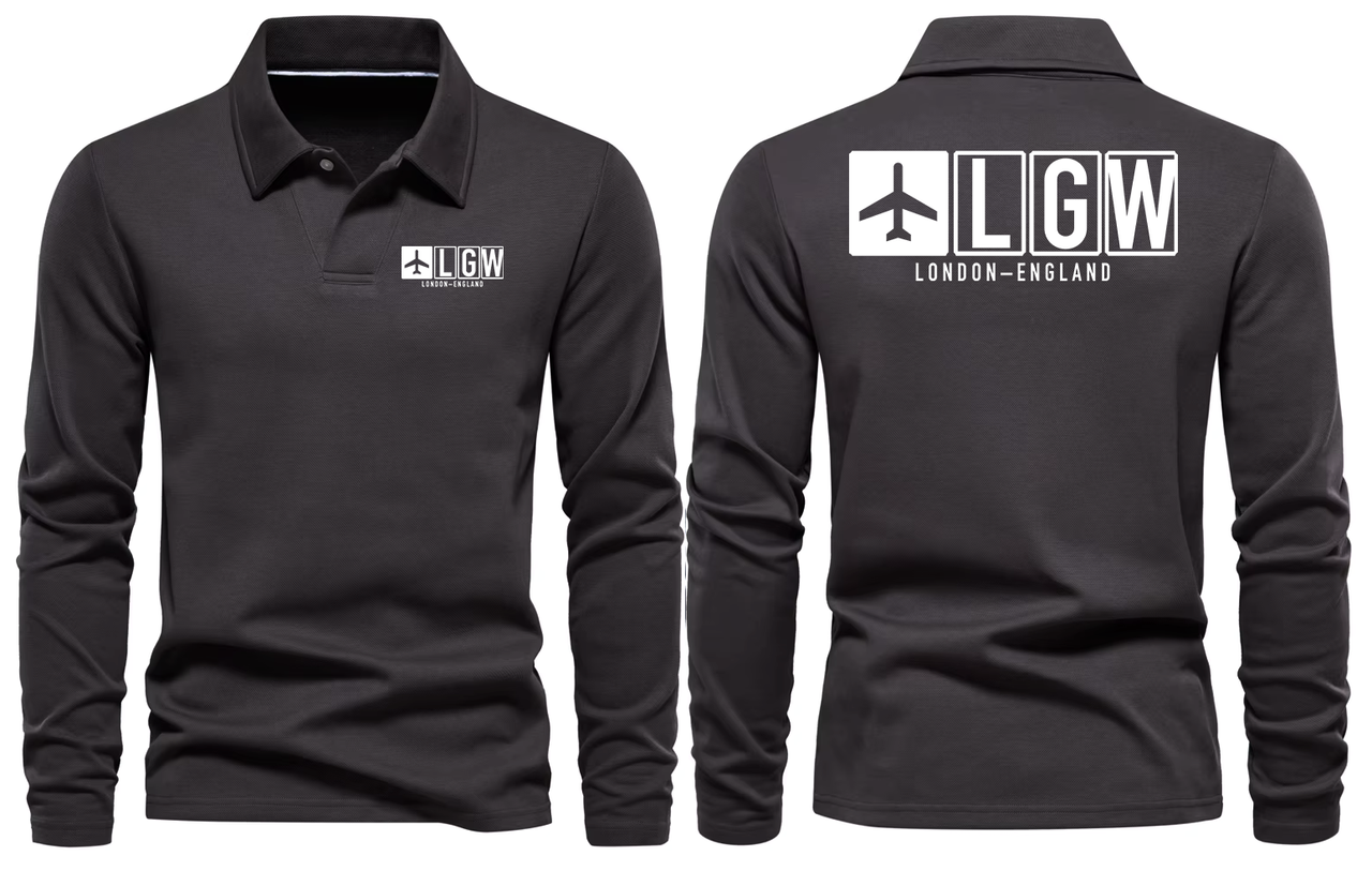 LGW AIRPORT LONG SLEEVE POLO