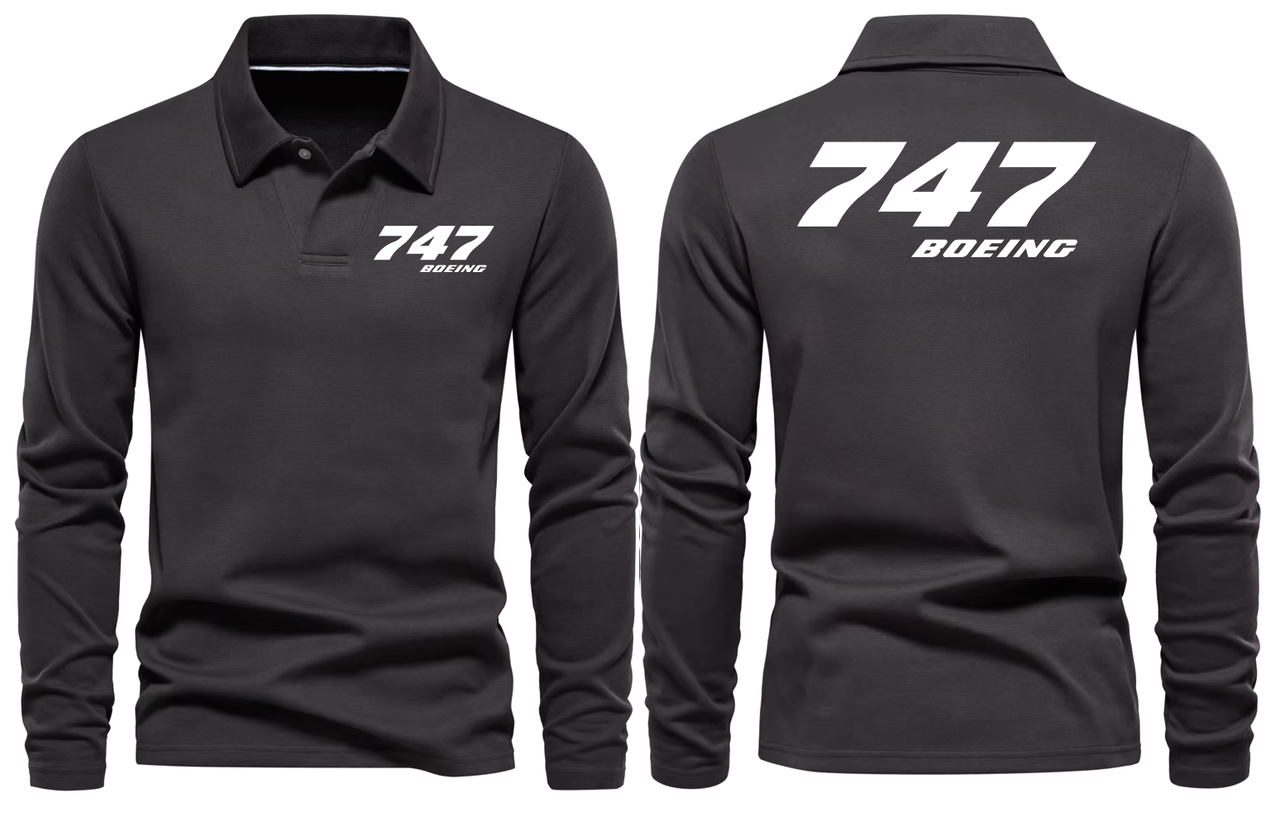 BOEING 747 LONG SLEEVE  POLO
