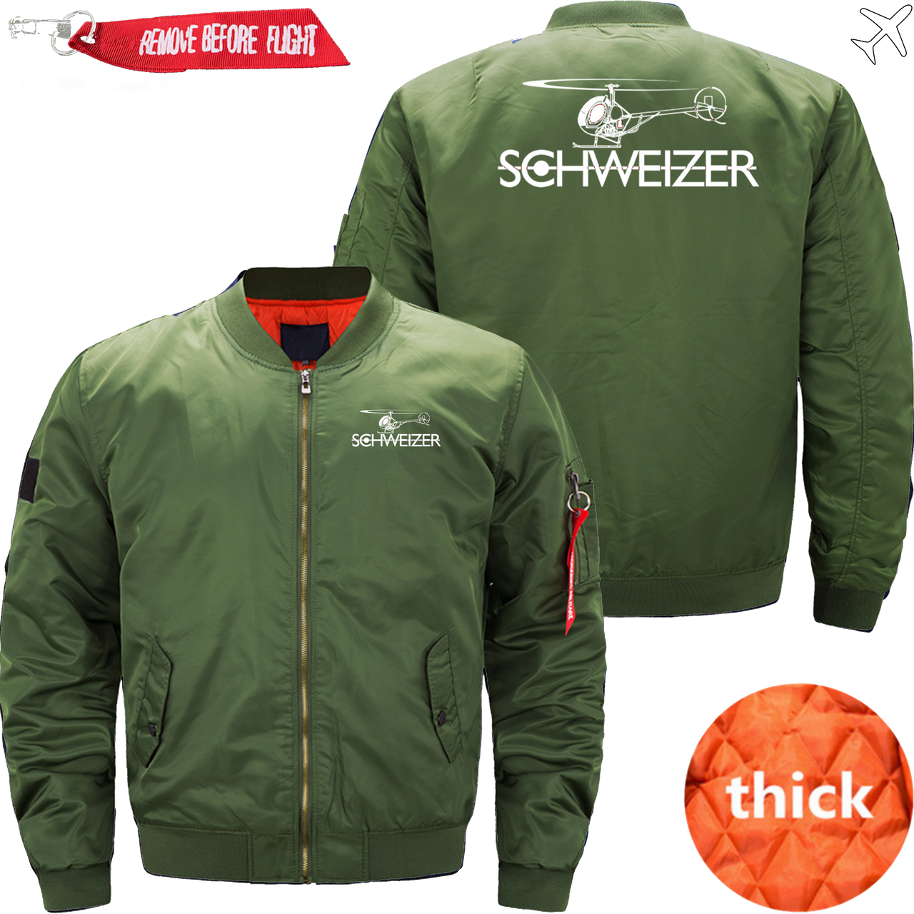SCHWEIZER HELICOPTER LOGO AVIATOR JACKET