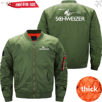 Thumbnail for SCHWEIZER HELICOPTER LOGO AVIATOR JACKET