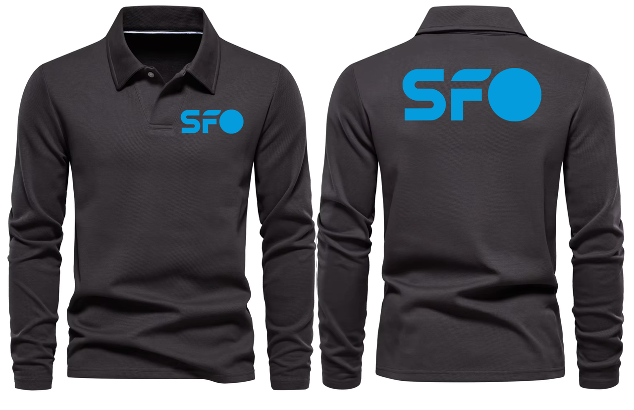 SFO AIRPORT LONG SLEEVE  POLO