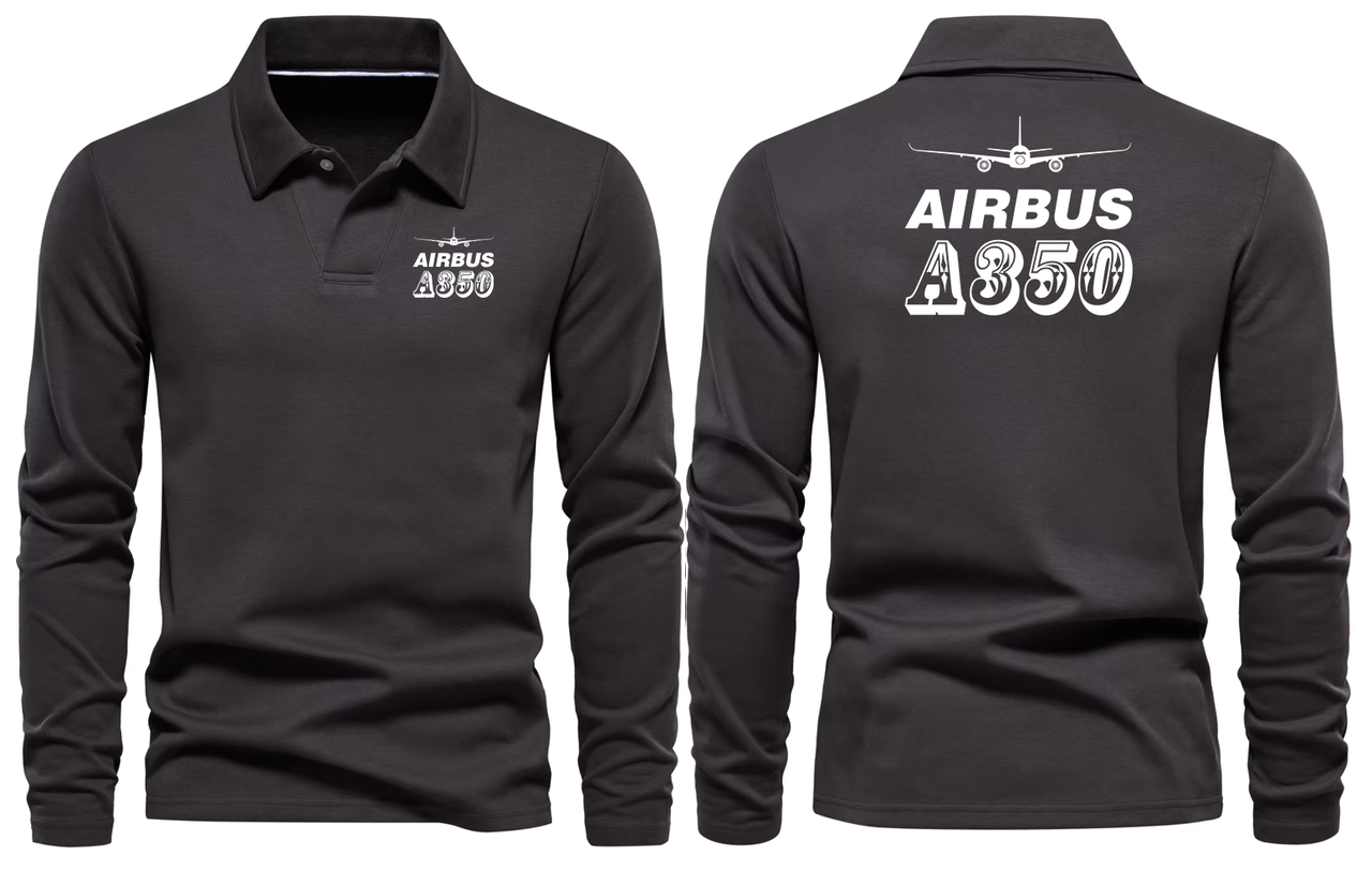AIRBUS A350 LONG SLEEVE  POLO
