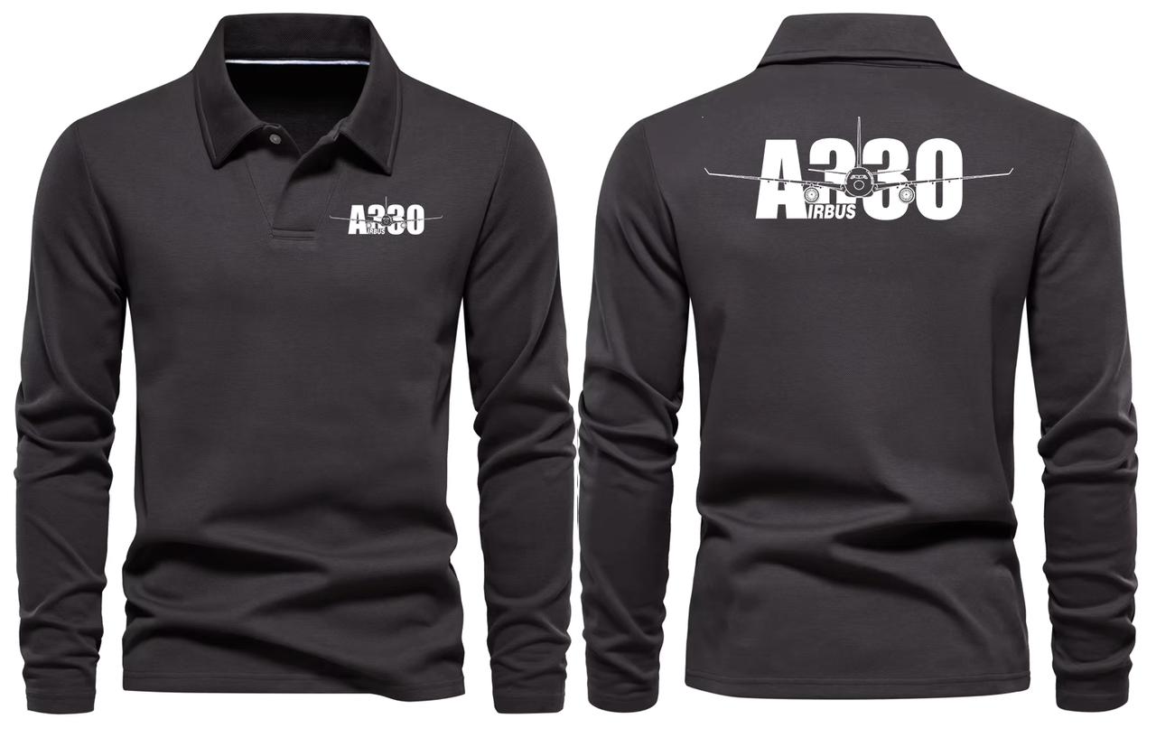 AIRBUS 330 LONG SLEEVE  POLO