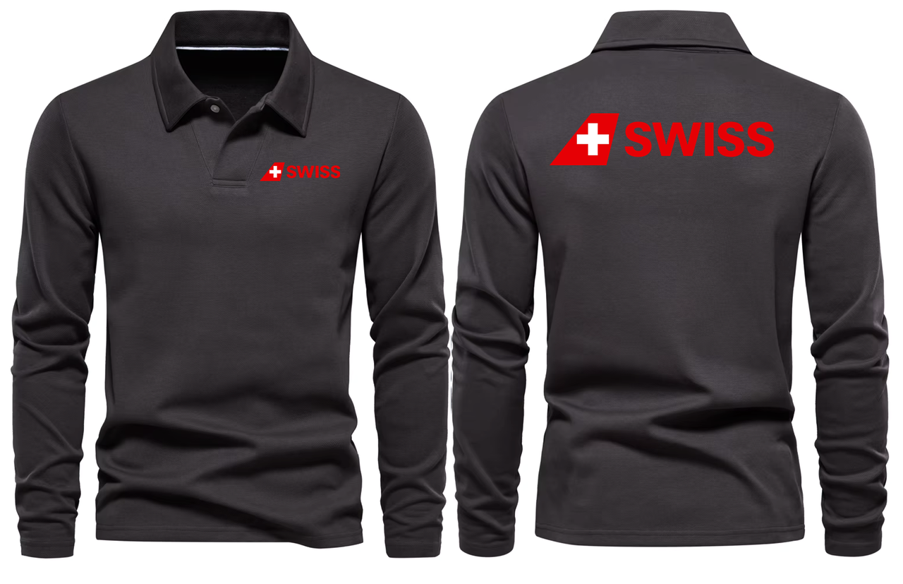 SWISS AIRLINES LONG SLEEVE  POLO