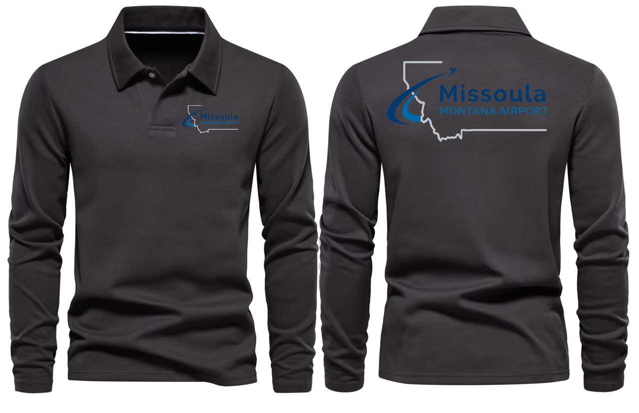 MISSOULA AIRPORT LONG SLEEVE  POLO