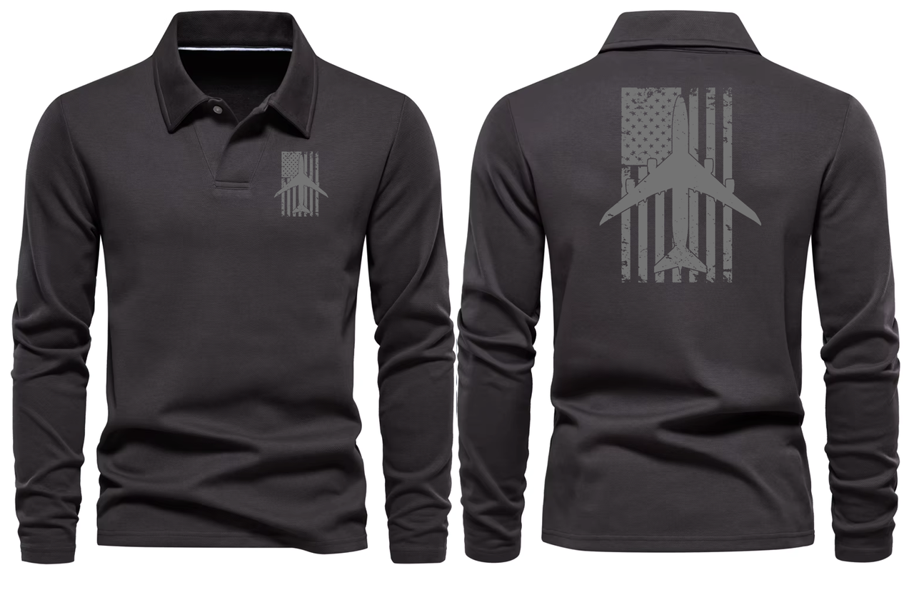 BOEING 747 LONG SLEEVE  POLO