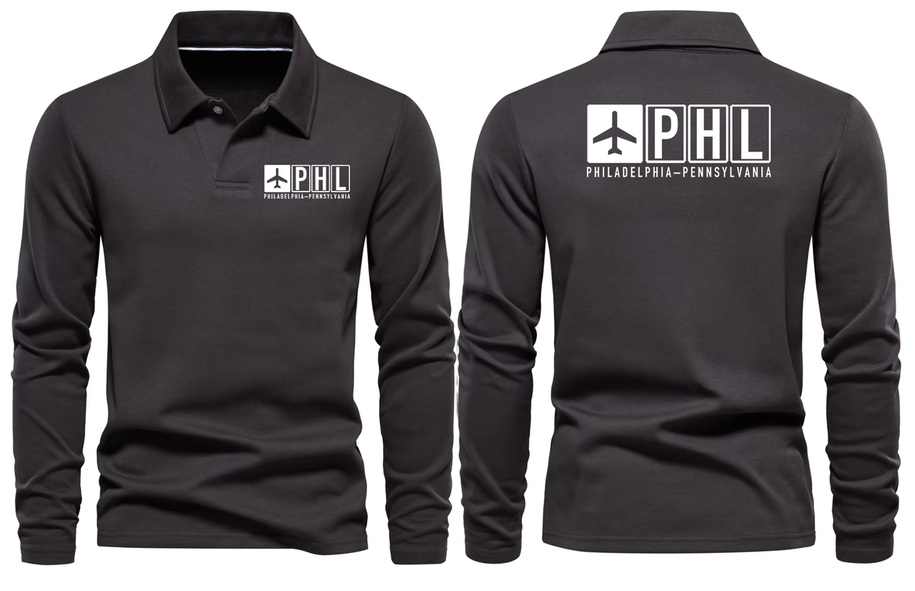 PHL AIRPORT LONG SLEEVE POLO