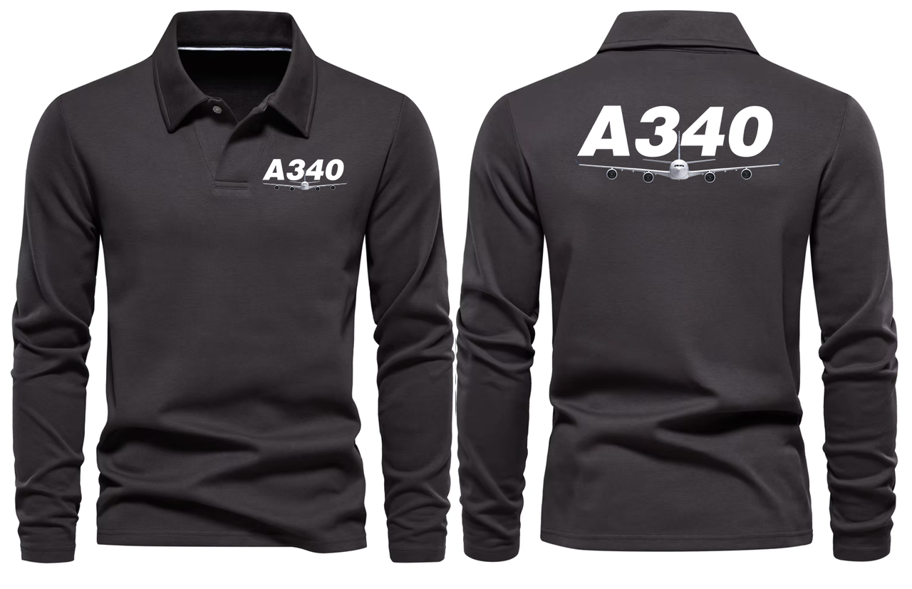 AIRBUS A340 LONG SLEEVE  POLO