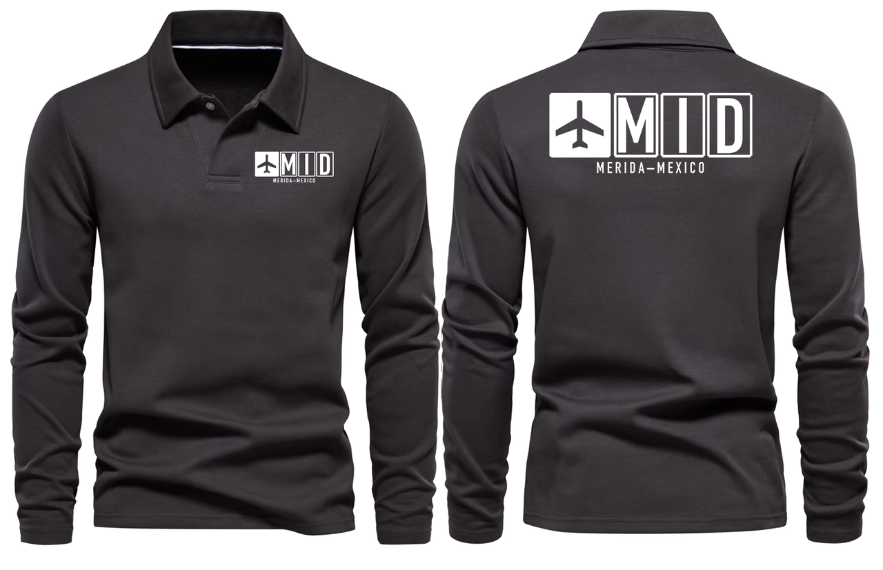 MID AIRPORT LONG SLEEVE POLO