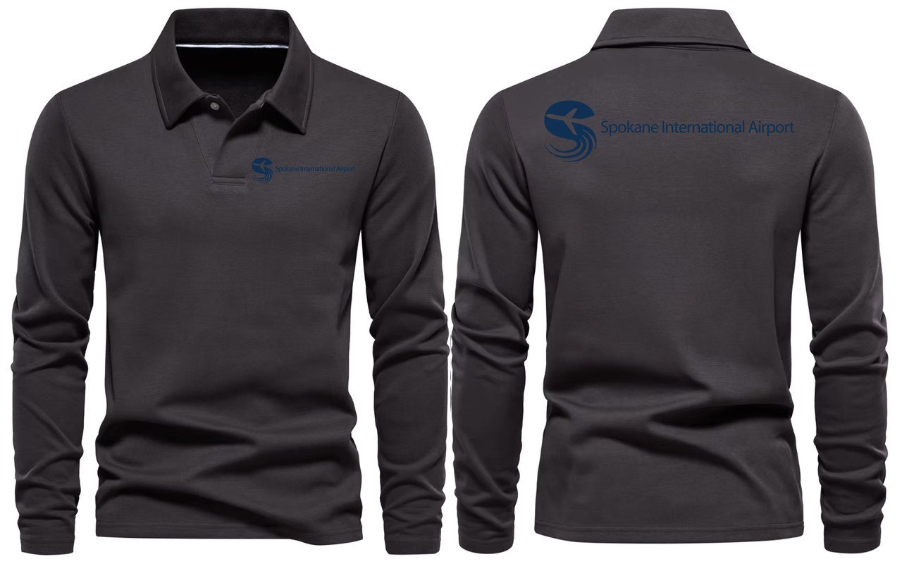 SPOKANE AIRPORT LONG SLEEVE  POLO