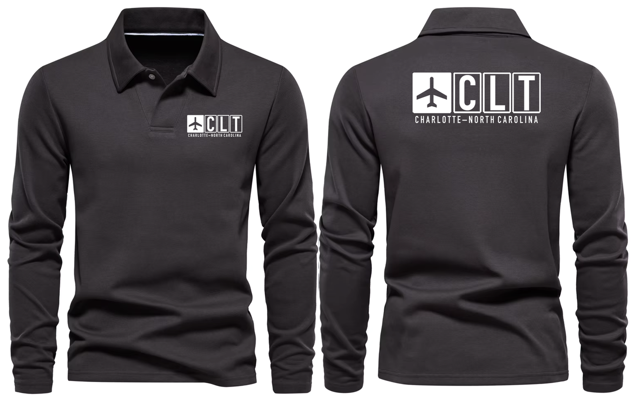 CLT AIRPORT LONG SLEEVE POLO