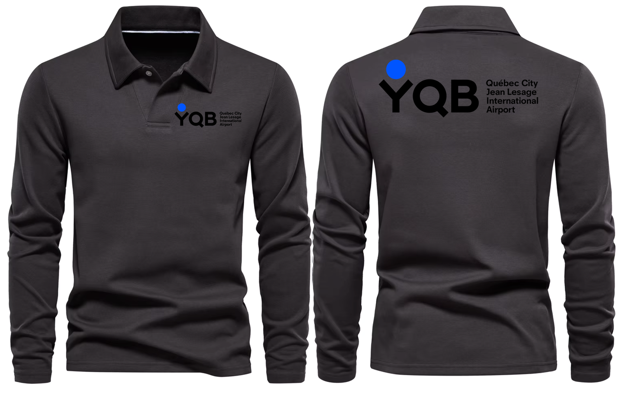 YQB AIRPORT LONG SLEEVE  POLO