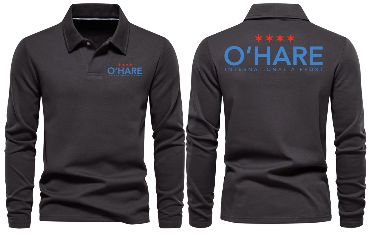 O HARE AIRPORT LONG SLEEVE  POLO