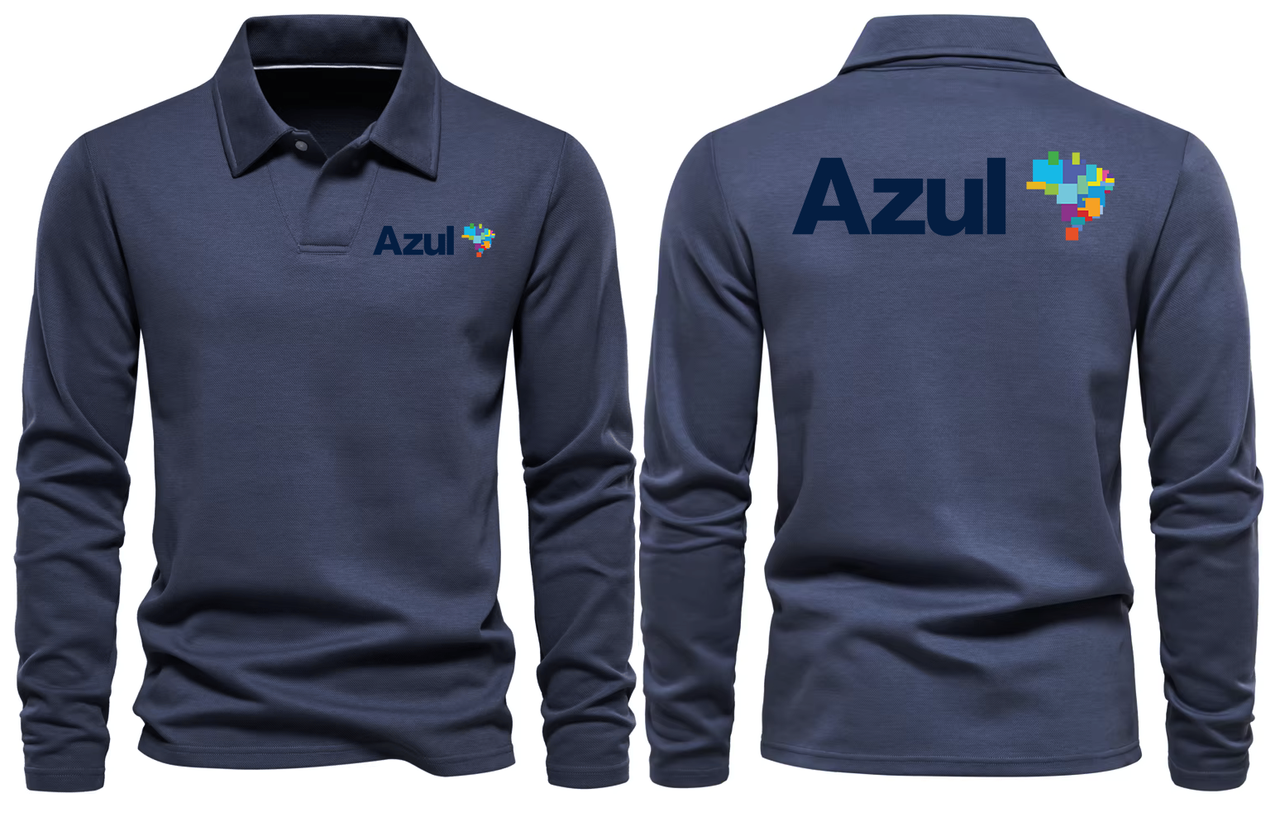 AIR AZUL AIRLINES LONG SLEEVE  POLO