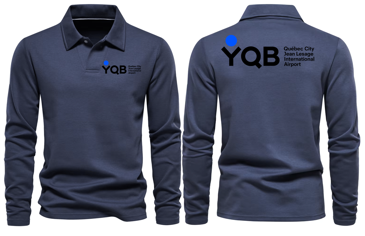 YQB AIRPORT LONG SLEEVE  POLO