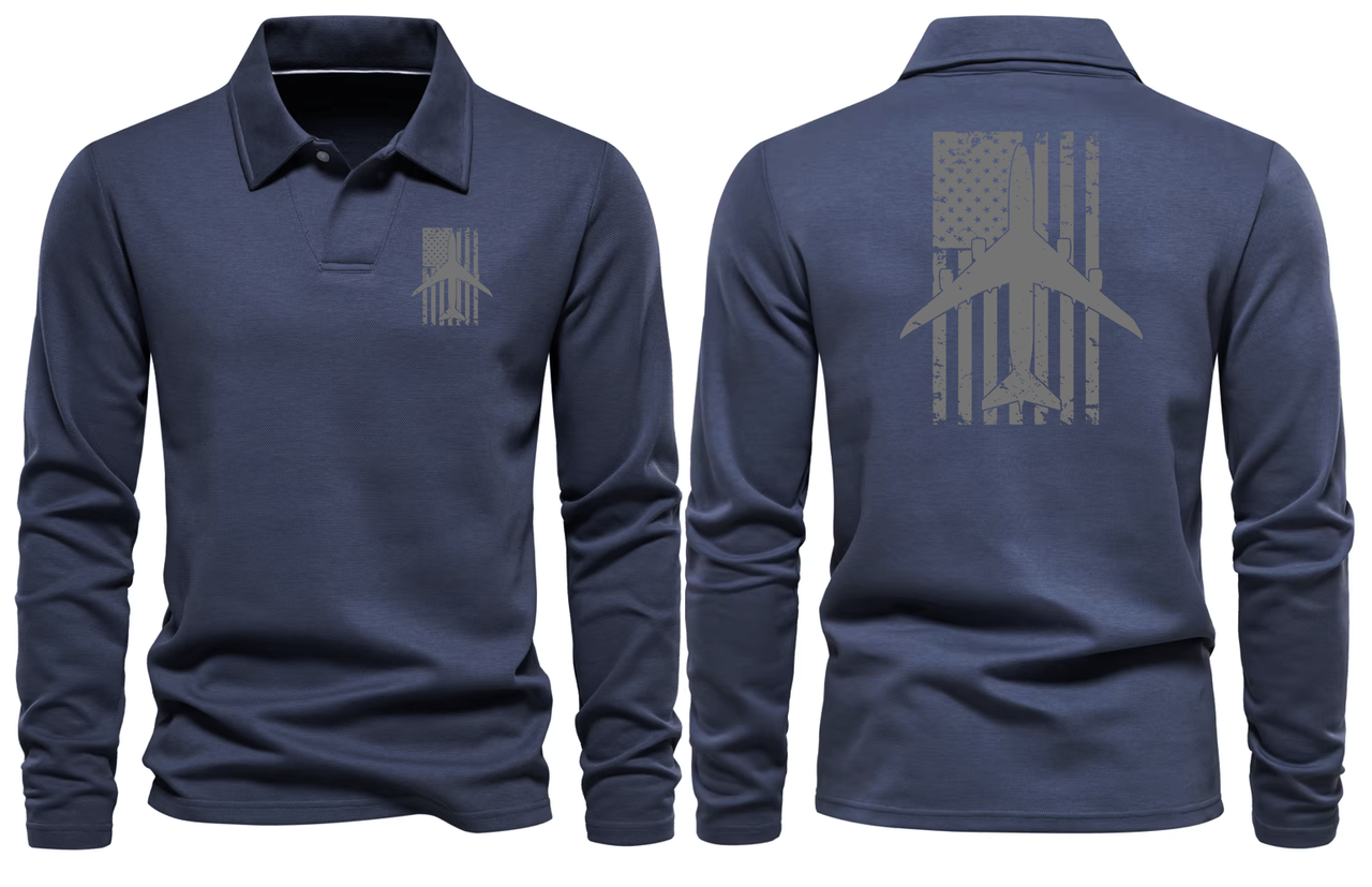 BOEING 747 LONG SLEEVE  POLO