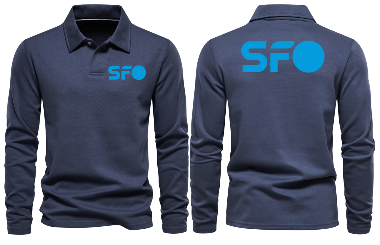 SFO AIRPORT LONG SLEEVE  POLO