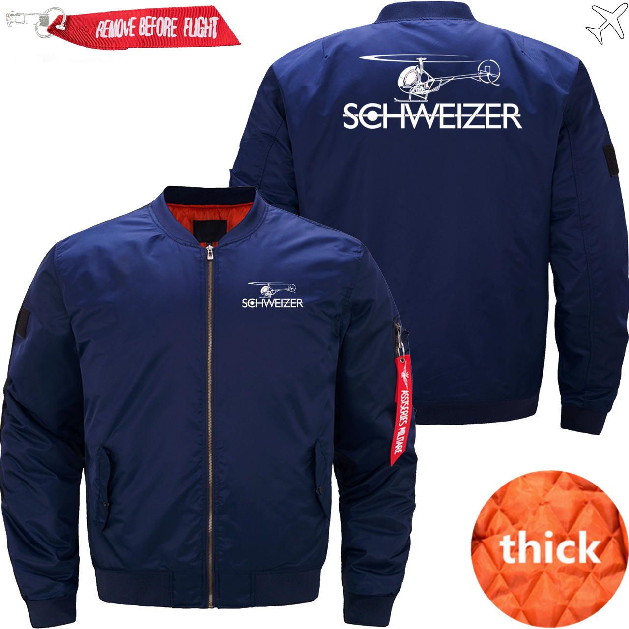 SCHWEIZER HELICOPTER LOGO AVIATOR JACKET