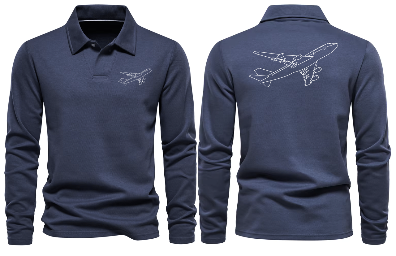 BOEING 747 LONG SLEEVE  POLO