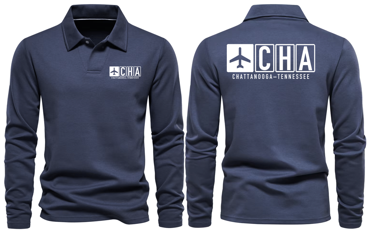 CHA AIRPORT LONG SLEEVE POLO