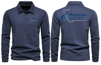 Thumbnail for MISSOULA AIRPORT LONG SLEEVE  POLO