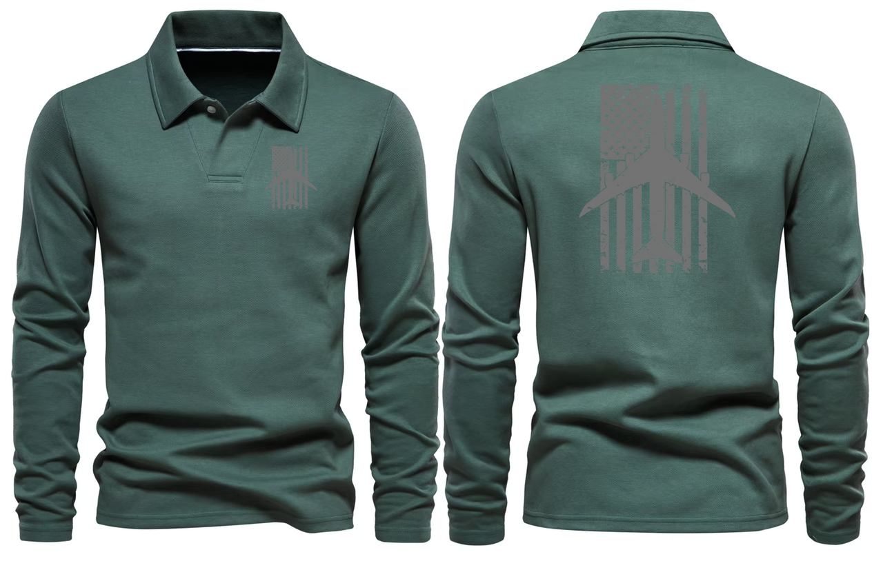 BOEING 747 LONG SLEEVE  POLO