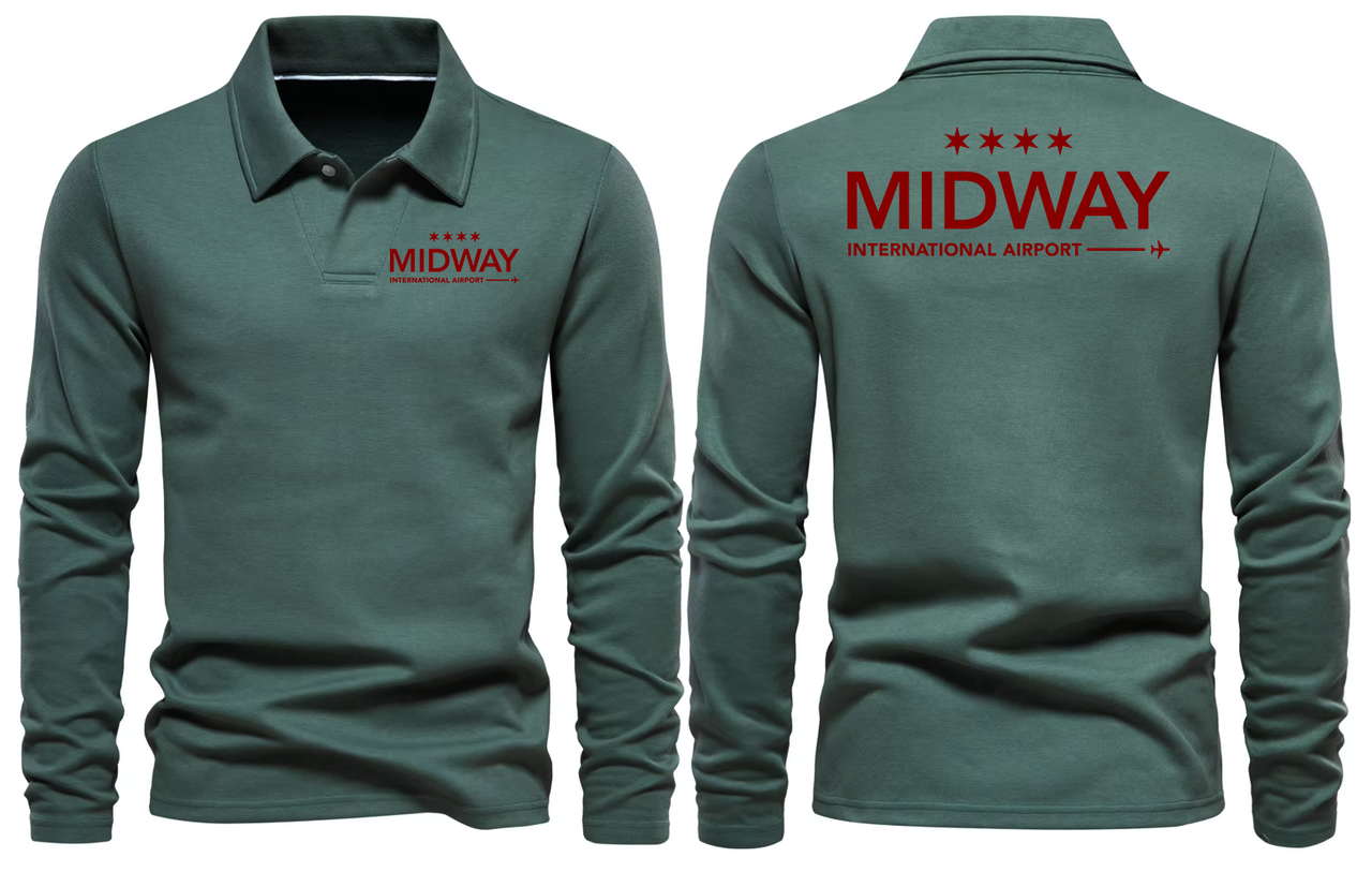 MIDWAY AIRPORT LONG SLEEVE  POLO
