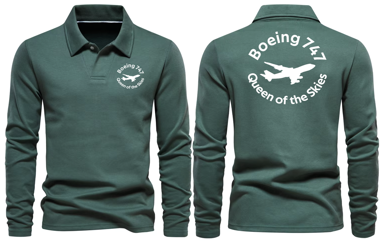 BOEING 747 LONG SLEEVE  POLO