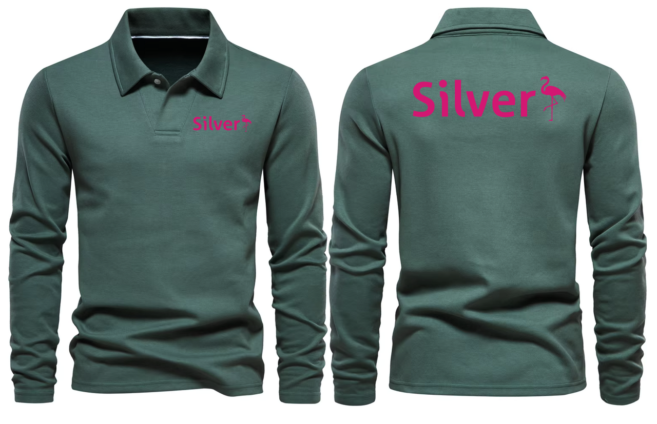 SILVER LONG SLEEVE  POLO
