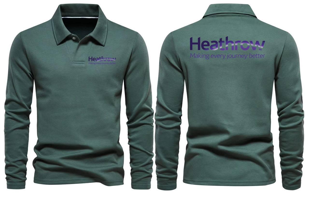 HEATHROW AIRPORT LONG SLEEVE  POLO