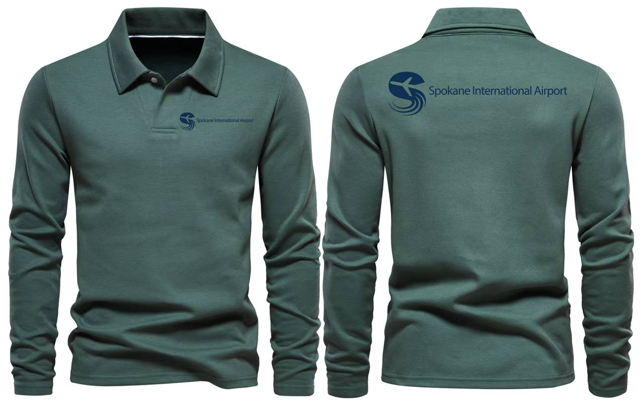 SPOKANE AIRPORT LONG SLEEVE  POLO