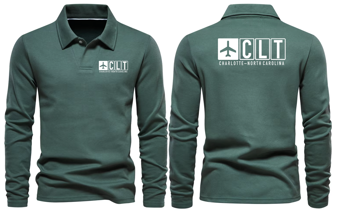 CLT AIRPORT LONG SLEEVE POLO