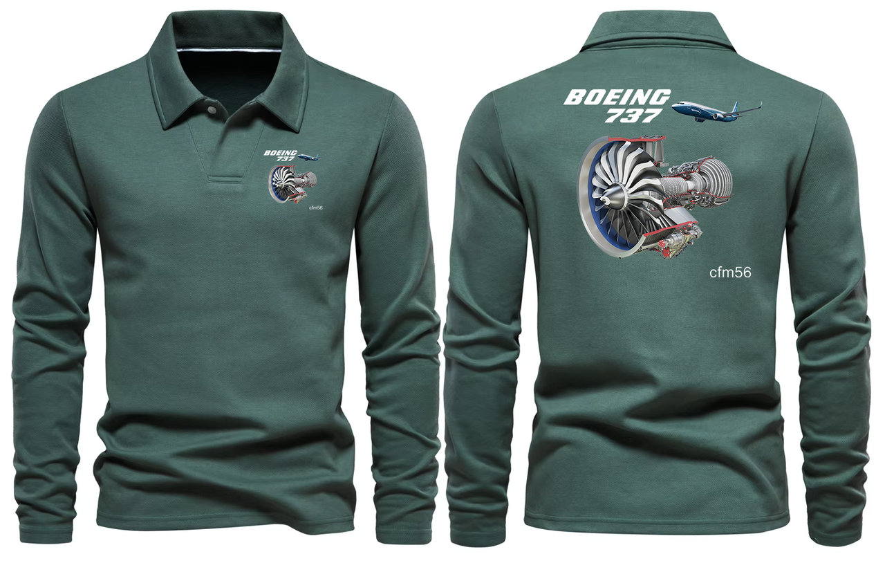 BOEING 737 CFM 56 LONG SLEEVE  POLO
