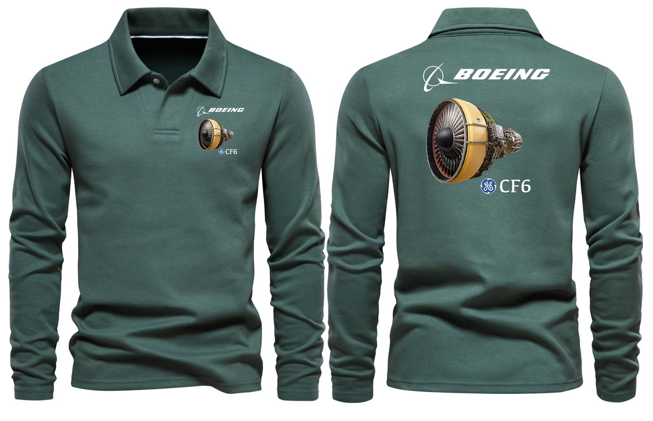 BOEING CF6 LONG SLEEVE  POLO