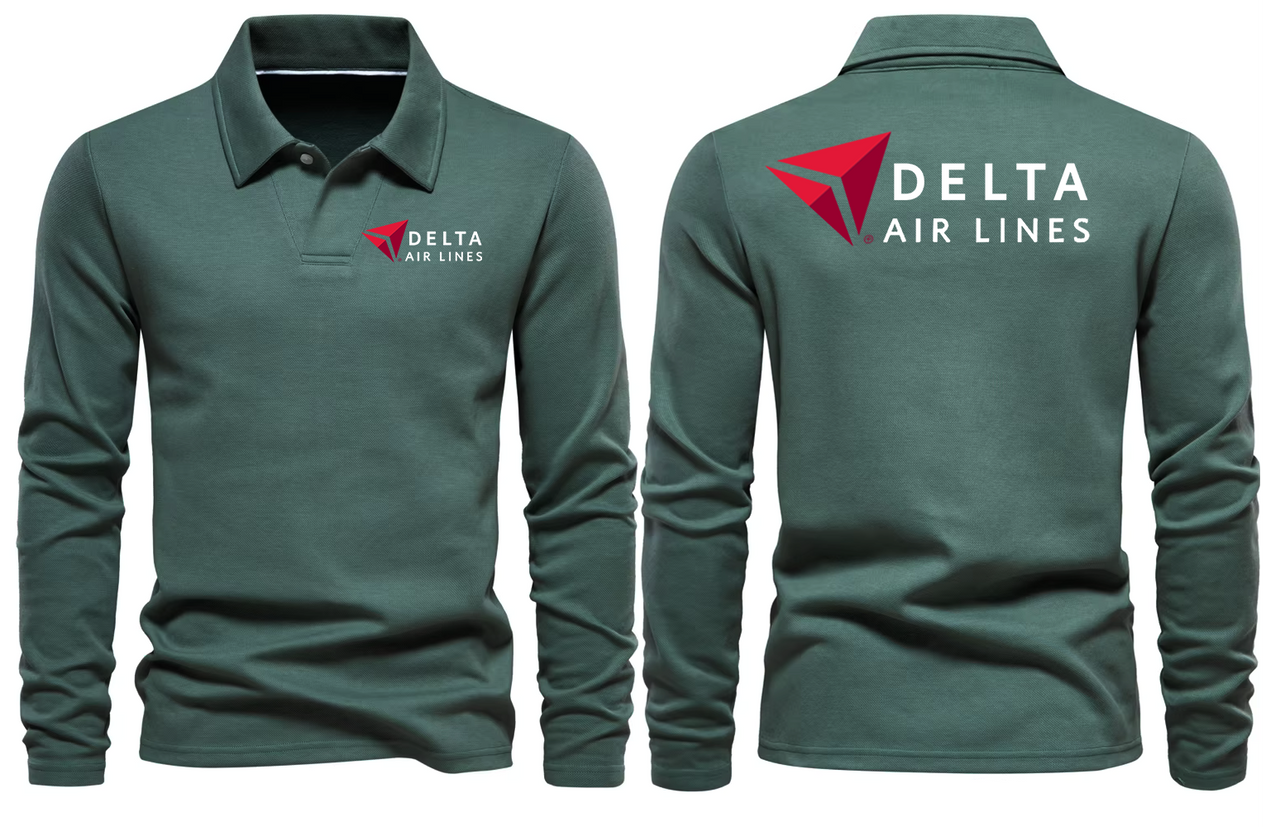 AIR DELTA AIRLINES LONG SLEEVE  POLO