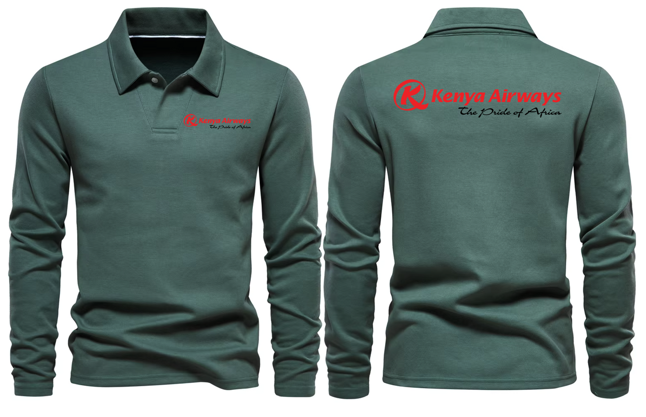KENYA AIRWAYS AIRLINES LONG SLEEVE  POLO