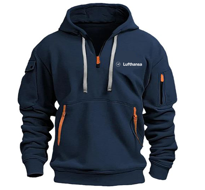 LUFTHANSA AIRWAYS AIRLINE HOODED JACKET PULLOVER
