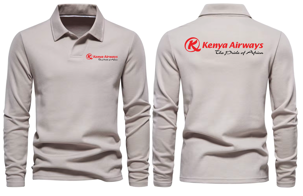 KENYA AIRWAYS AIRLINES LONG SLEEVE  POLO