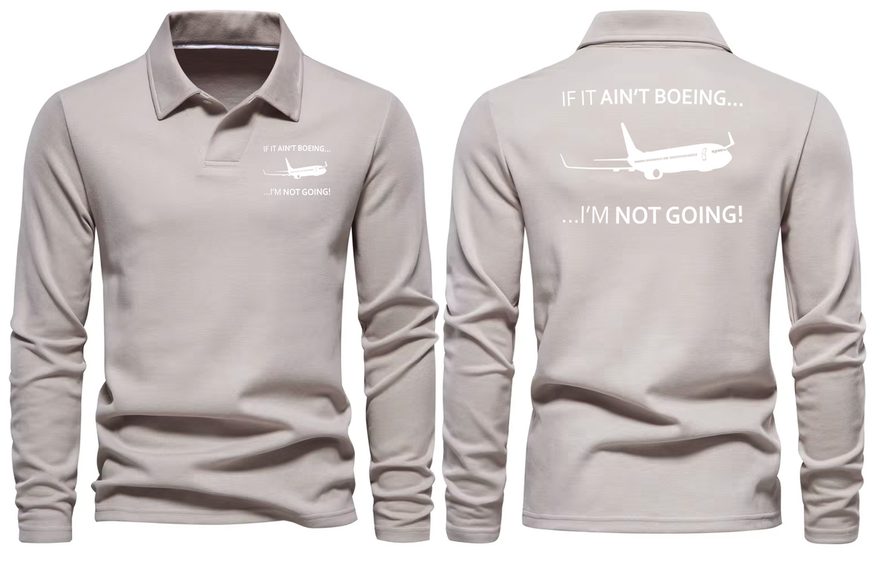 BOEING I AM NOT GOING LOGO LONG SLEEVE  POLO