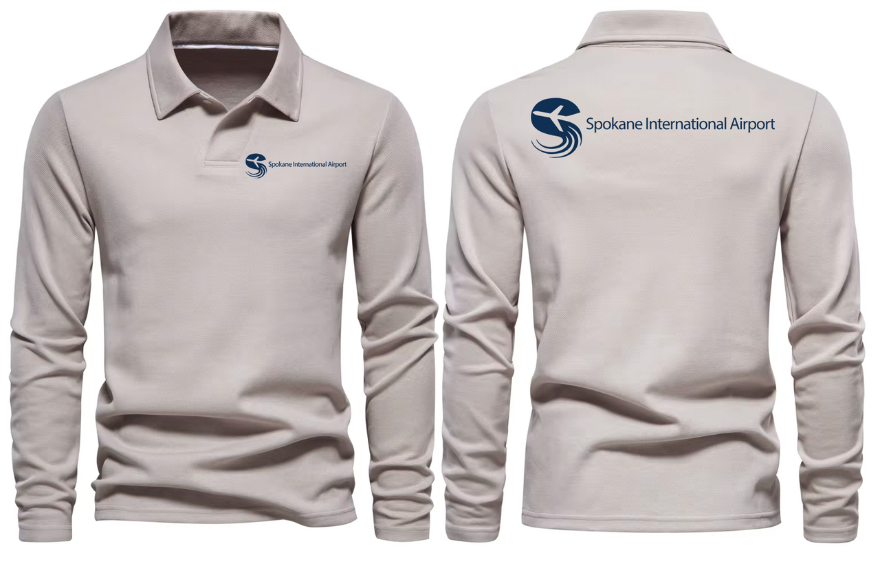 SPOKANE AIRPORT LONG SLEEVE  POLO
